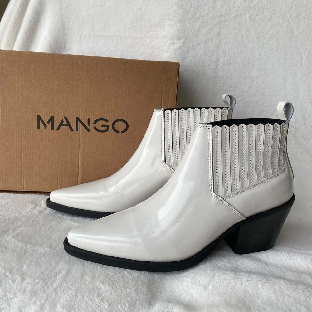 Mango  -White Ankle Boot Roma size 9 (EU 40)